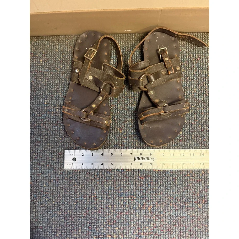 Als Attire San Francisco Handmade Leather Tire Tread Sandals Brown Mens 11/12